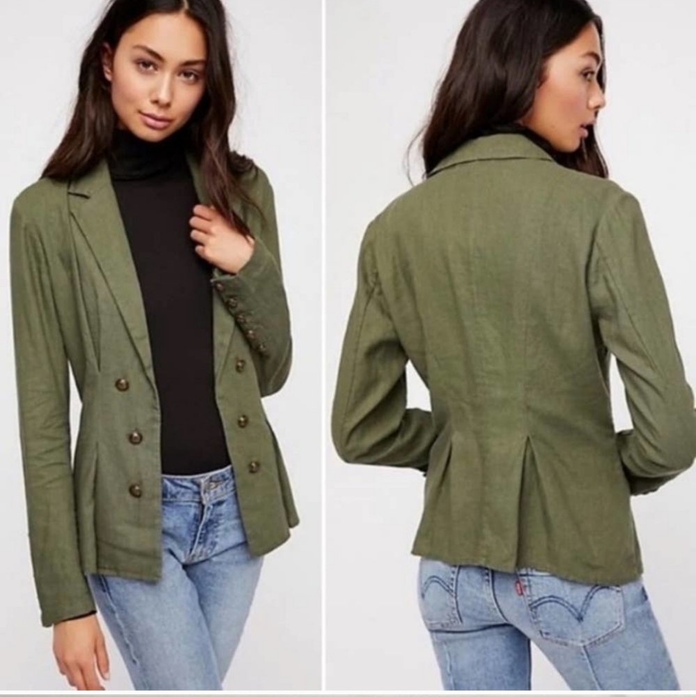 Free People linen blazer jacket
